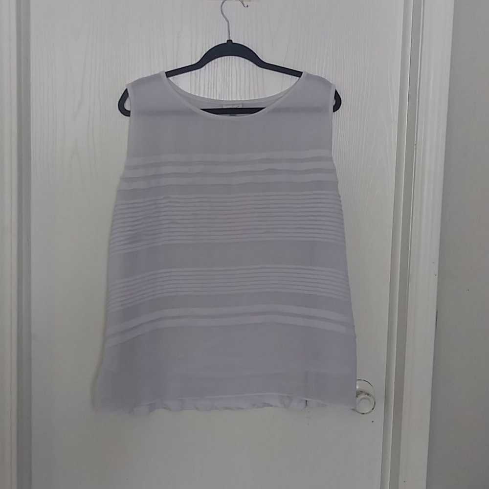 Pleated White Tank
